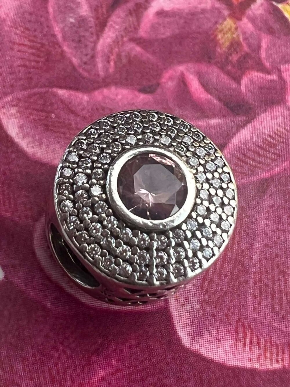 Authentic Pandora Radiant Splendor Charm with Blush Pink Crystal #791763NBP